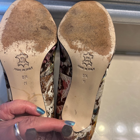 Isaac made in Italy heels with tapestry size 8.5 - Picture 5 of 10